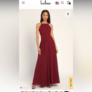 Lulus mythical kind of love maxi dress plum color. Brand new with tags!